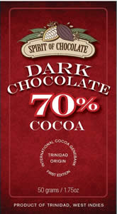 "Spirit of Chocolate" 70% Cocoa - the premium dark chocolate bar launched in 2012 by the Cocoa Research Centre
