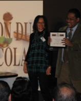Receiving the Cocoa of Excellence award for Trinidad and Tobago cocoa at the International Cocoa Awards - October, 2010